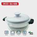 2015 heat resistant glass pot, pyrex glass cooking pot with PP lid